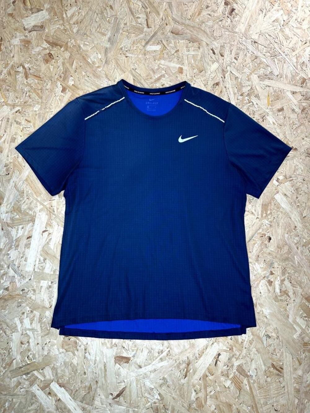 Nike Dri-Fit Running Shirt Mens Large Blue Short Sleeve Athletic Tee